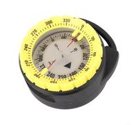Eawfgtuw Boussole de plongée lumineuse en ABS pour tube de plongée avec lecture pour fenêtre, outil de navigation sous-marine, profondeur de 50 m, affichage phosphorescent (jaune)