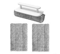 Eawfgtuw Brosse de nettoyage pour rainure et rail de porte coulissante, design pliable avec 2 chiffons de rechange, outil de nettoyage de suceur plat portable pour la maison