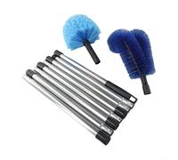 Eawfgtuw Brosse de plafond extensible avec manche télescopique en acier inoxydable, outil de nettoyage haute portée pour enlever les toiles d'araignée, balayeuse à longueur réglable pour plafonds