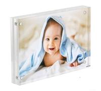 Eawfgtuw Cadre photo double face en acrylique transparent, sans cadre, bloc photo magnétique, support d'affichage pour toutes les occasions (9 x 12,8 cm)