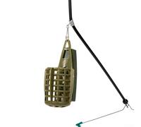 Eawfgtuw Cage d'alimentation à carpe avec plomb, panier d'appât pour la pêche à la ligne, ABS + crochet en acier au carbone, matériel vert pour attirer les gros poissons, 60 cm (50 g)