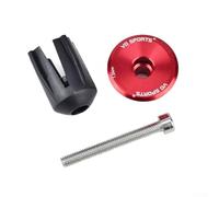 Eawfgtuw Capuchon en alliage d'aluminium pour guidon de vélo de 15 à 24 mm, compatible avec vis, guidon de vélo de course - Noir (rouge)