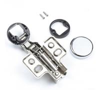 Eawfgtuw Charnière hydraulique pour armoire en verre, mini charnière de meubles à tête ronde pour placard de cuisine, armoire, armoire à vin, bureau ou porte en verre, métal (courbure droite)