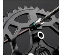 Eawfgtuw oulon de plateau en acier à double extrémité pour vélo de route, outil de fixation pour pédalier de vélo, maintient en toute sécurité les écrous fendus argentés, 77,4 mm