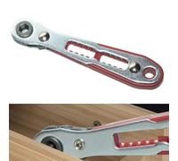 Eawfgtuw Clé à cliquet bidirectionnelle 110 mm en acier au chrome vanadium avec mécanisme réversible pour espaces restreints, compatible avec têtes d'embouts standard (rouge)