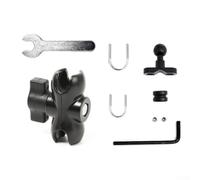 Eawfgtuw Collier de fixation à double tête sphérique en alliage d'aluminium pour fixation de tube de guidon de moto, ajustement habituel, noir