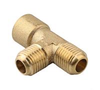 Eawfgtuw Connecteur de valve à trois voies en laiton 14 x 1,5 pour raccords de compresseur d'air à piston, adaptateur en T fileté en cuivre pour valve unidirectionnelle, adaptateur de tube pneumatique