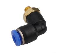 Eawfgtuw Connecteur rapide coudé pneumatique pour raccords d'outils pneumatiques, adaptateur de type L fileté en laiton et plastique, rotatif à 360°, étanche, résistant aux hautes pressions (PL4-M5)