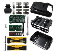 Eawfgtuw Coque de batterie compatible avec Dewalt DCB200 pour DCB205 DCB203, coque en plastique 10 cellules pour cellules Li-Ion 21700, boîtier vide avec PCB pour assemblage 18 V 20 V