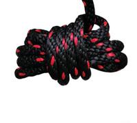 Eawfgtuw Corde de suspension avec crochet en S trempé en plastique avec corde de levage en polypropylène de 6 mm ou 10 mm pour auvent de camping, tente de camping, noir et rouge (1/4-6 mm, 2,4 m)