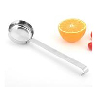 Eawfgtuw Cuillère à sauce à fond plat pour application de pizza et de sauce tomate, louche de mesure en acier inoxydable avec échelle d'once pour un contrôle précis des portions dans la cuisine à la