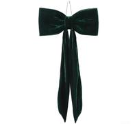 Eawfgtuw Décoration de Noël élégante en velours à suspendre, long tissu doux pour arbres de vacances, fenêtres et vitrines, décoration festive classique rouge et vert (30 cm, vert)