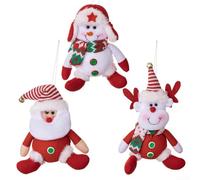 Eawfgtuw Décorations de Noël en tissu, décorations d'arbre de vacances, Père Noël, bonhomme de neige, renne, décorations festives, décorations de Noël douces, sapin de Noël