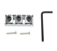 Eawfgtuw Écrou de verrouillage pour guitare électrique 42 mm pour pont de trémolo Floyd Rose, Chrome/Or/Serrure à cordes avec vis de montage et clé (Chrome)