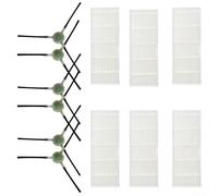 Eawfgtuw Ensemble de pièces de rechange pour aspirateur robot R20, comprenant 6 filtres et 6 brosses latérales, fabriqué en matériau haute résistance pour filtrer efficacement la poussière