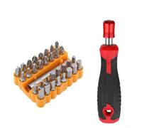 Eawfgtuw Ensemble de poignée de tournevis avec 33 embouts hexagonaux de 6,35 mm, adaptateur autobloquant multifonctionnel à cliquet et kit d'outils de réparation pour la maison, l'atelier, les projets