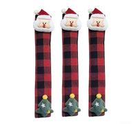 Eawfgtuw Ensemble de poignées de porte décoratives en non-tissé pour réfrigérateur, micro-ondes et four, motif 3D bonhomme de neige et renne (F)