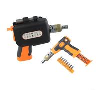 Eawfgtuw Ensemble de tournevis à cliquet 16 en 1 avec embouts, tige d'extension et étui de rangement pour outils de réparation à domicile, atelier, outils compacts, clip de ceinture pratique (orange)