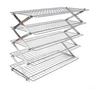 Eawfgtuw Étagère à épices pliable à 5 niveaux en fer et grille de refroidissement pour pain, rangement de cuisine multifonction pour fournitures de pâtisserie, organiseur robuste en fer forgé
