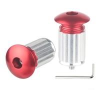 Eawfgtuw Extrémités de guidon de vélo en alliage d'aluminium pour guidon de 18 à 20 mm de diamètre intérieur, pour extension de poignée avec clé hexagonale, noir léger (rouge)