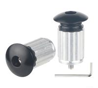 Eawfgtuw Extrémités de guidon de vélo en alliage d'aluminium pour guidon de 18 à 20 mm de diamètre intérieur, pour route de montagne usinée CNC avec ajustement extensible, extrémité noire légère (noir