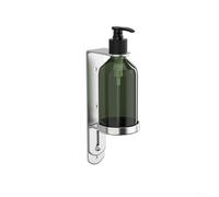Eawfgtuw Flacon distributeur manuel mural de 300 ml avec support rechargeable et réutilisable pour shampooing, après-shampooing, gel douche, salle de bain, cuisine (1 flacon)