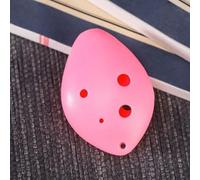 Eawfgtuw Flûte à ocarina à 6 trous en clé do soprano en plastique pour débutants, jouet de musique folk léger avec trous de doigts lisses (rose)