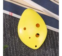 Eawfgtuw Flûte à ocarina à 6 trous en clé do soprano en plastique pour débutants, jouet de musique folk léger avec trous de doigts lisses (jaune)