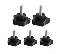 Eawfgtuw For Star Lot de 5 vis de fixation de poignée en plastique avec boulon fileté en acier au carbone, vis à main ergonomique en forme d'étoile pour bricolage, travail du bois (8 x 40 mm)