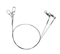 Eawfgtuw For Ti Fishing Leader Line Lot de 2 goupilles en acier inoxydable avec émerillon 30 cm/35 cm 14 kg/18 kg