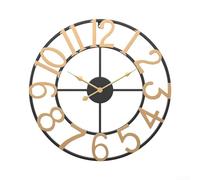 Eawfgtuw Grande horloge murale d'extérieur en métal vintage de style antique - 34 cm/40 cm - Silencieuse et étanche - Pour cuisine, chambre à coucher, salon, style ferme (G)