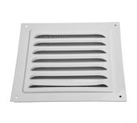 Eawfgtuw Grille d'aération pour persienne en aluminium pour ouvertures murales ou de plafond, panneau de ventilation carré en métal, couvercle de flux d'air intérieur et extérieur, blanc, (150 x 150