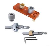 Eawfgtuw Guide de perçage profilé en aluminium - avec glissière réglable et système d'alignement marqué pour foret étagé M8/M6 série 20/30/40 (orange)