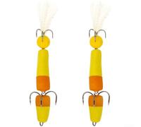 Eawfgtuw Hameçons flottants en acier à haute teneur en carbone avec mousse EVA, 3 ardillons triples d'ancrage pour leurre de bar, matériel terminal pointu pour lac de rivière, 8,5 cm, 2 (B)