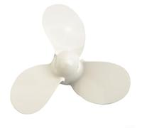 Eawfgtuw Hélice hors-bord marine à 3 lames en aluminium 7,25 x 5 A Pièce de rechange pour moteur de bateau de 10 mm de diamètre - Accessoire pour moteur à 2 moteurs - Blanc