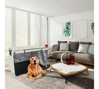 Eawfgtuw Housse de cage imperméable pour chien pour une utilisation en extérieur - Tissu Oxford durable, maille respirante et double porte d'entrée, revêtement argenté pour protection solaire (109 x