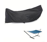Eawfgtuw Housse de protection imperméable et résistante pour hamac d'extérieur avec cordon de serrage et aération pour hamac de 3,4 à 3,7 m, noir (285 x 17 x 80 cm)