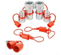 Eawfgtuw ISO7241-A Raccords de coupleur hydraulique standard à connexion rapide, 1/2", 1/4", 3/8" pour NPT, acier au carbone avec finition galvanisée, haut (NPT1/4)