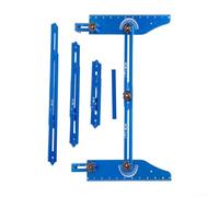 Eawfgtuw Jauge de marche d'escalier réglable pour mesurer l'angle et la longueur, gabarit d'escalier en alliage d'aluminium avec règle de marquage, capacité de 20 à 142 cm, avec