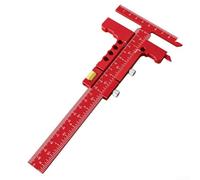 Eawfgtuw Jauge de marquage en forme de T en alliage d'aluminium pour menuisier, outil de mesure 229 x 90 mm, guide de disposition noir et rouge (avec accordage rouge)