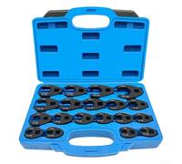 Eawfgtuw Jeu de 19 clés à écrou évasé métriques 8-32 mm, 3/8" et 1/2", acier au chrome-molybdène, zones difficiles à atteindre, mallette robuste