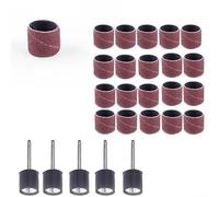 Eawfgtuw Kit de 25 tambours de ponçage pour outil rotatif avec tiges d'extension grain 40 à 320/tige de 5,1 cm, compatible avec les projets de polissage et de meulage du bois, du métal (grain 40)