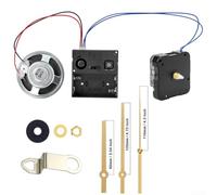 Eawfgtuw Kit de réparation d'horloge murale avec mouvement et aiguilles, options de tige de 13 mm et 17 mm, modes carillon et musical, pièces de rechange pour mécanisme en plastique (17 mm, doré)