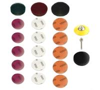 Eawfgtuw Kit de restauration de tampons à récurer de 5,1 cm avec disques de ponçage pour perceuse électrique, grain P240-P10000, tige de 6 mm, coussinets imperméables et réutilisables