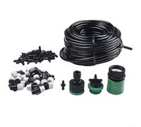 Eawfgtuw Kit d'irrigation par brume de 20 m comprenant un tuyau et des buses de refroidissement pour arroser le jardin, la serre, l'humidification, la terrasse, le PVC, le balcon