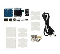 Eawfgtuw Kit électronique pour mini horloge avec affichage HD et module de synchronisation automatique, alimentation USB 5 V, coque en acrylique transparent, compatible avec ESP8266