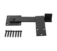 Eawfgtuw Loquet de porte de grange de 14 cm en acier au carbone massif avec matériel de montage pour clôture en bois, porte coulissante, abri de jardin, cour, poulailler