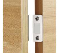 Eawfgtuw Loquet magnétique puissant pour fermeture de porte et tiroir, trou invisible, construction en métal + aimant, (argent)