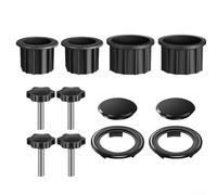 Eawfgtuw Lot d'anneaux réducteurs de base de tuyau avec manchons de parasol en plastique S Vis d'extérieur ainsi que cache-trous pour supports de parasol de 38 mm et 48 mm de fixation M8 G