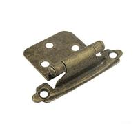 Eawfgtuw Lot de 10 charnières d'armoire à fermeture automatique en acier laminé à froid poli pour portes d'armoires de cuisine, armoires, meubles avec vis (bronze vert)